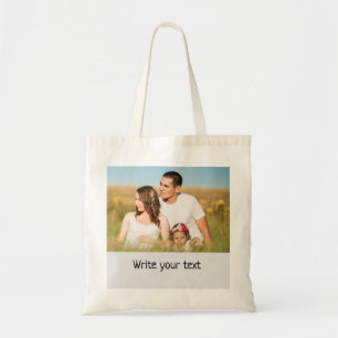 simple minimal add your text photo christmas tote bag