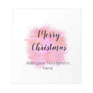simple minimal add your text photo merry christmas notepad