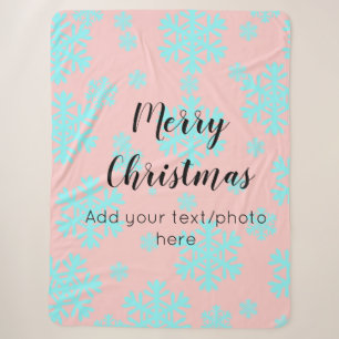 simple minimal add your text photo merry christmas sherpa blanket