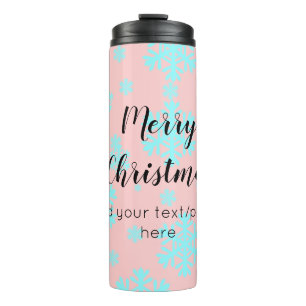simple minimal add your text photo merry christmas thermal tumbler