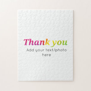 simple minimal add your text photo thank you water jigsaw puzzle