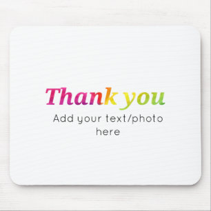 simple minimal add your text photo thank you water mouse pad
