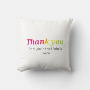 simple minimal add your text photo thank you water throw pillow