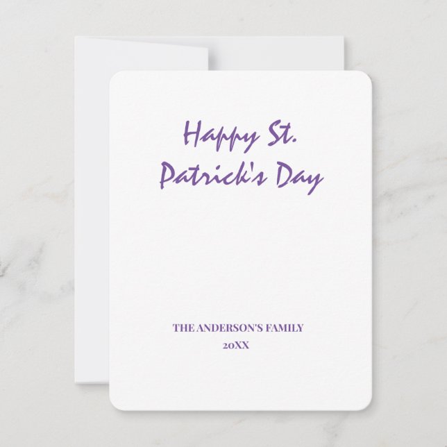 simple minimal add your text st. patricks day card (Front)