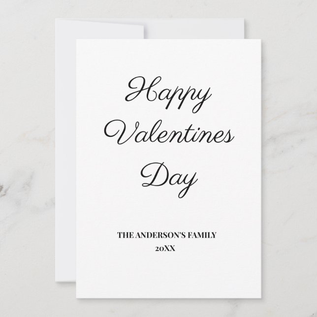 simple minimal add your text valentines card (Front)