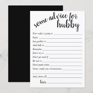 Simple Minimal Advice   Modern Hubby Keepsake Card