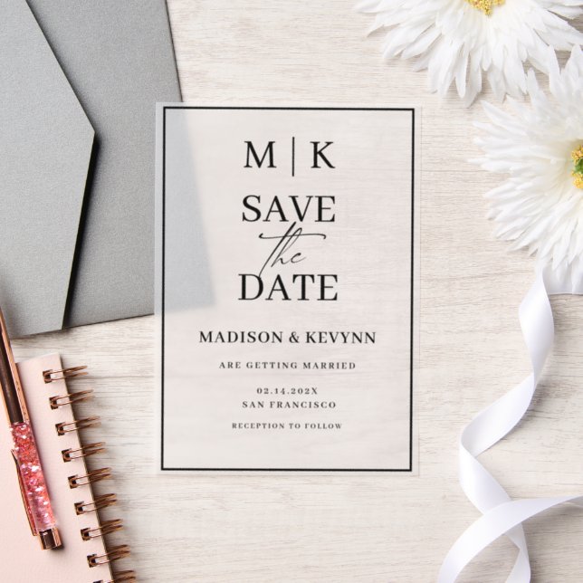 Simple Minimal and Chic | Wedding Save The Date Vellum Invitations (Wedding)