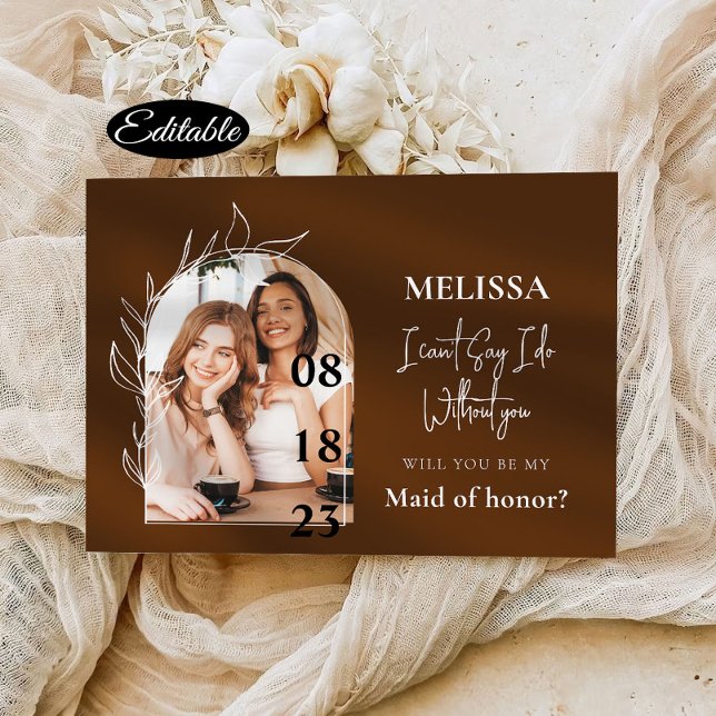 Simple Minimal Arch Bridesmaid Proposal Card (Creator Uploaded)