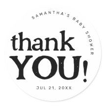 Simple Minimal Baby Shower Thank You Sticker