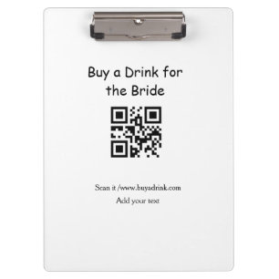 Simple minimal bachelorette buy a bride drink barc clipboard