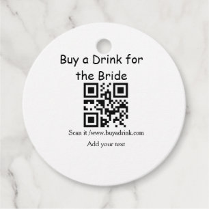 Simple minimal bachelorette buy a bride drink barc favour tags