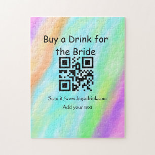 Simple minimal bachelorette buy a bride drink barc jigsaw puzzle