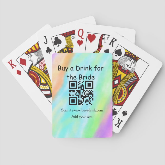 Simple minimal bachelorette buy a bride drink barc playing cards (Back)