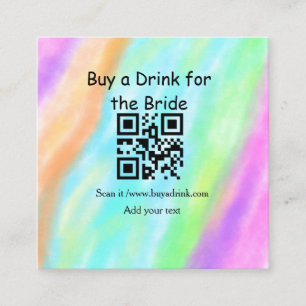 Simple minimal bachelorette buy a bride drink barc square business card