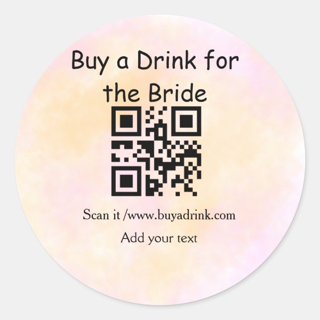 Simple minimal bachelorette buy a bride drink wate classic round sticker (Front)