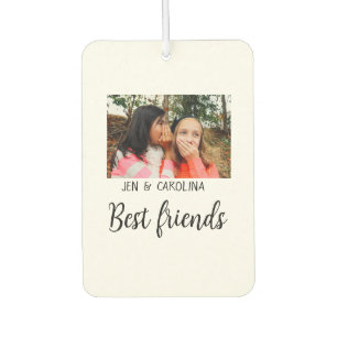 simple minimal best friends name add photo text le air freshener