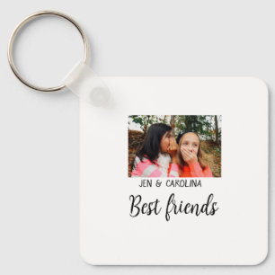 simple minimal best friends name add photo text le keychain