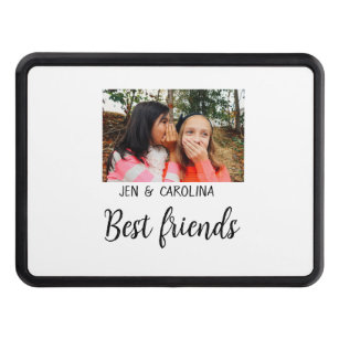 simple minimal best friends name add photo text le trailer hitch cover