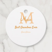 simple minimal best Grandma ever orange monogram