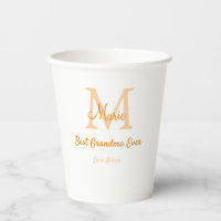 simple minimal best Grandma ever orange monogram