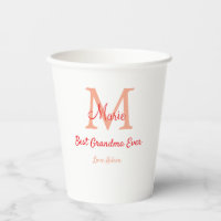 simple minimal best Grandma ever red monogram text