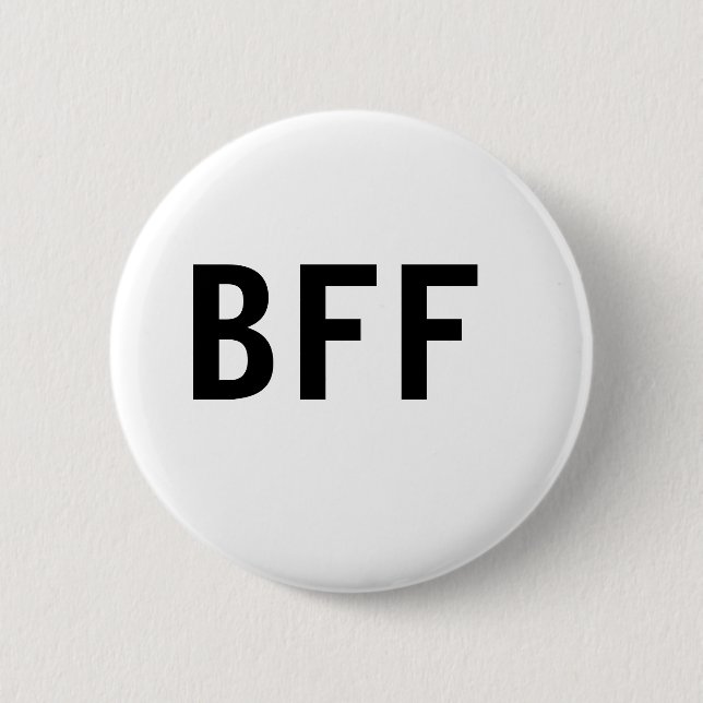 Simple minimal BFF best friends family custom name 2 Inch Round Button (Front)