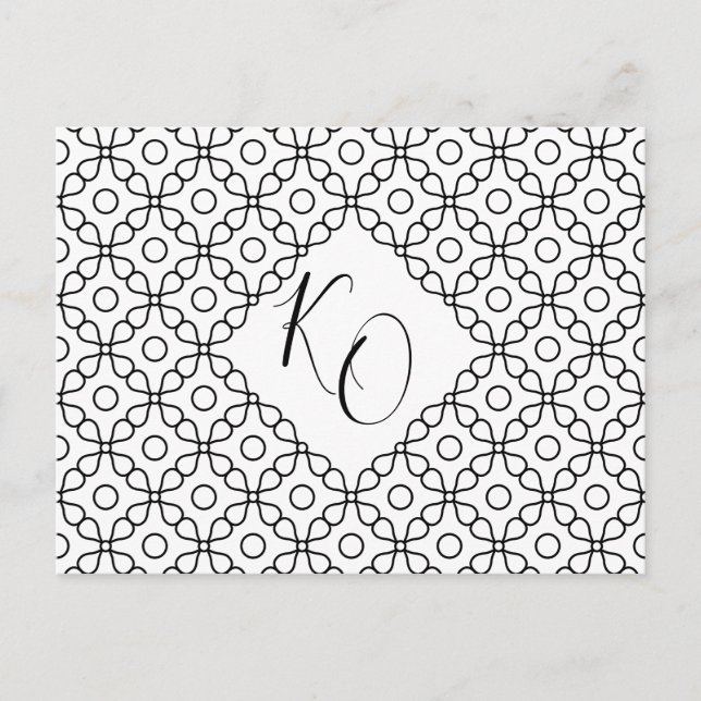 Simple Minimal Black and White Calligraphy Wedding Invitation Postcard (Front)