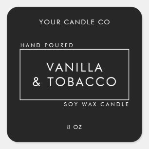 Simple Minimal Black and White Candle Label