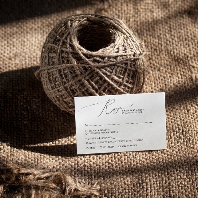 Simple Minimal Black and White RSVP Card (Creator Uploaded)