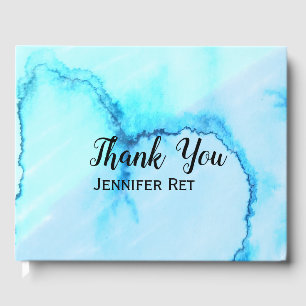 simple minimal black calligraphy thank you add nam guest book