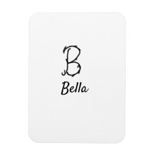 Simple minimal black monogram letter B add name T Magnet