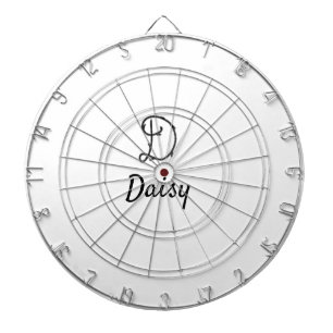 Simple minimal black monogram letter D add name  T Dartboard