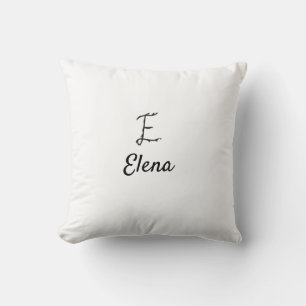 Simple minimal black monogram letter E add name Throw Pillow