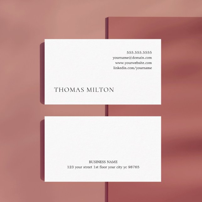 Simple Minimal Black White Consultant Networking Business Card (Creator Uploaded)