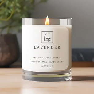 Simple Minimal Black & White Logo Candle Label