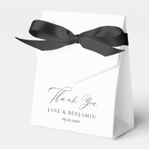 Simple Minimal Black & White Luxury Wedding Favor Box