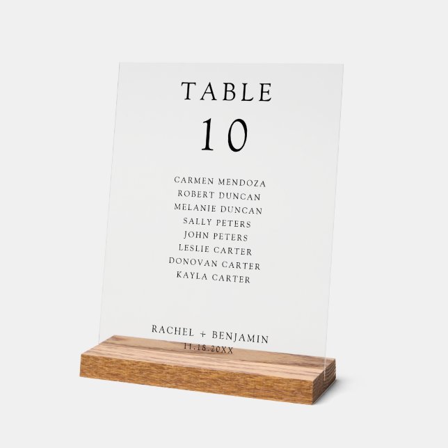 Simple Minimal Black White Wedding Seating Chart (Angle)