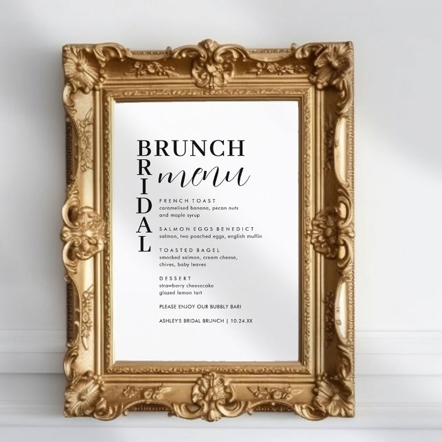 Simple Minimal Bridal Brunch Menu (Creator Uploaded)