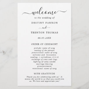 Simple Minimal Budget Wedding Program