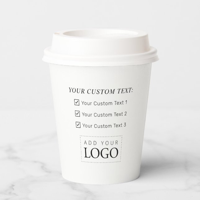 Simple Minimal Business Logo Custom Paper Cup (Back)