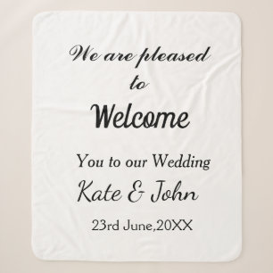 Simple minimal calligraphy add your name wedding w sherpa blanket