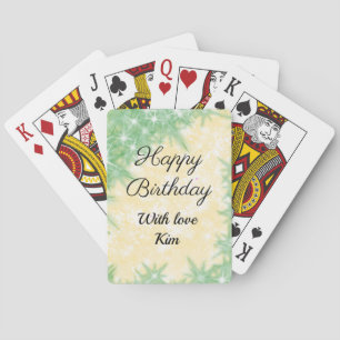 simple minimal calligraphy happy birthday custom   playing cards