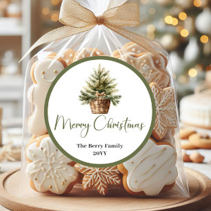 Simple Minimal Christmas Family Name Stickers