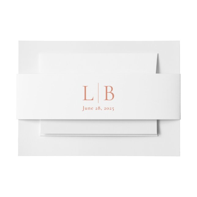 Simple Minimal Citrus Grove Monogram Wedding Invitation Belly Band (Front Example)