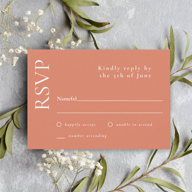 Simple Minimal Citrus Orange Wedding RSVP (Creator Uploaded)