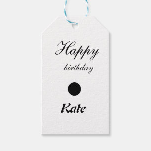 simple minimal classic happy birthday gift tags