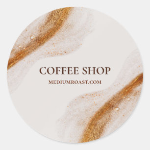 Simple Minimal Coffee Shop Classic Round Sticker