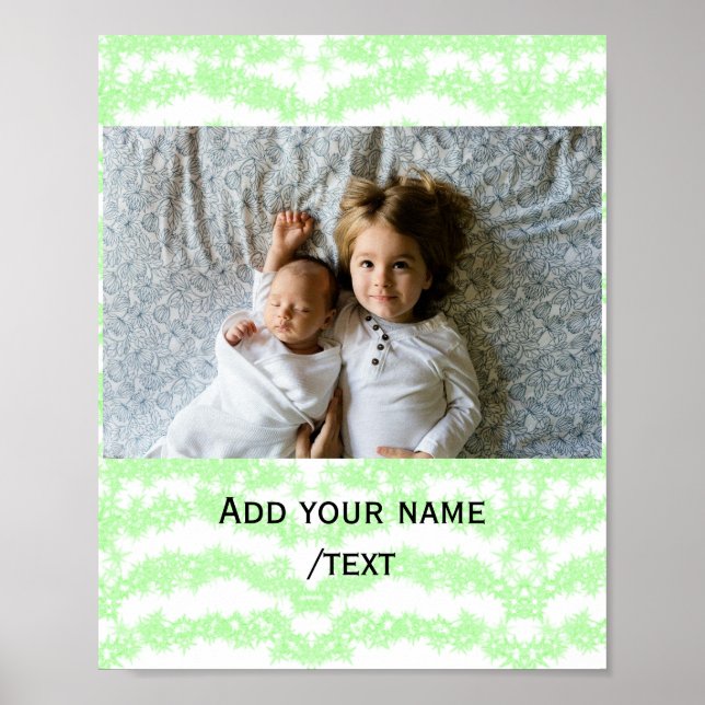 Simple minimal colorful add your name text image poster (Front)