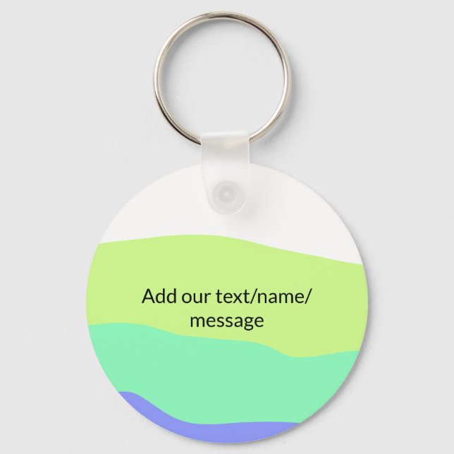 Simple minimal colourful abstract add your text ce keychain (Front)