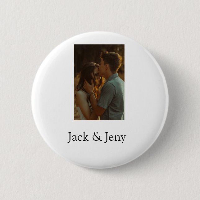 Simple minimal colourful add  name photo text cust 2 inch round button (Front)